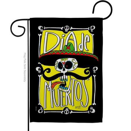 PATIO TRASERO 13 x 18.5 in. Dia de Muertos Skull Garden Flag with Fall Day of Dead Double-Sided  Vertical Flags PA3910403